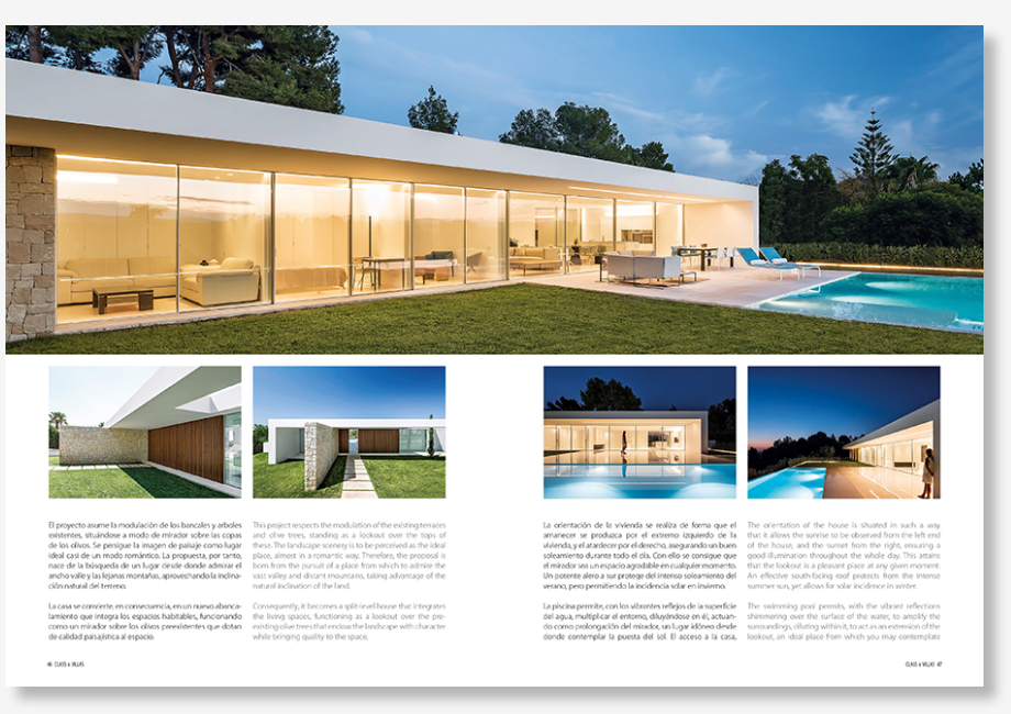 Publicación en la revista Class & Villas - Casa sobre los olivos - Gallardo Llopis Arquitectos